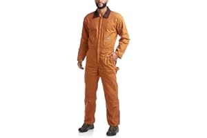 Bass Creek Outfitters Men's Coveralls – Water Resistant Insulated Long Sleeve Duck Canvas Jumpsuit (Sizes: M-XXL)