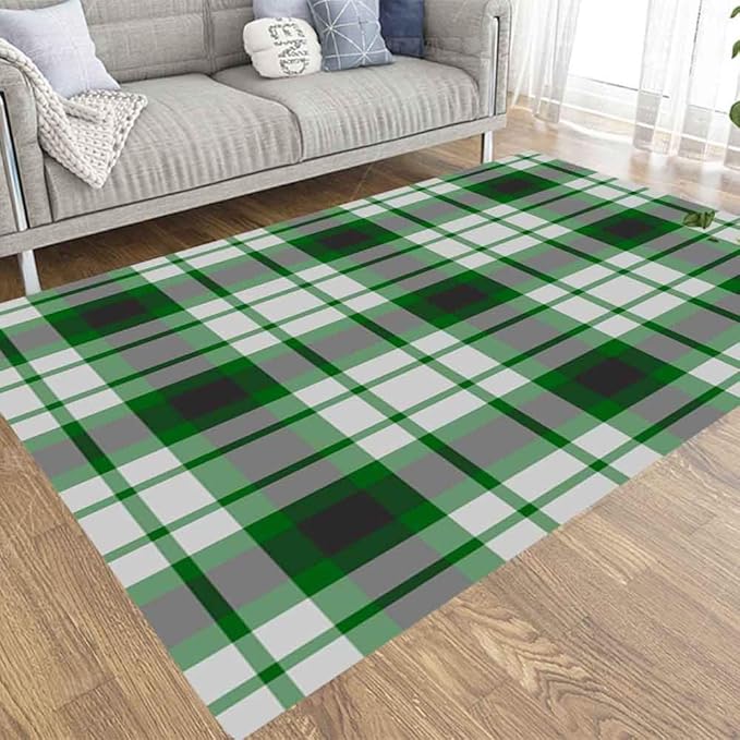 Asdecmoly Soft Area Rug Plaid Pattern 5X7 Feet for Room and Living Room Indoor