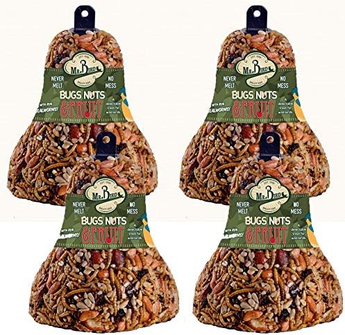 Backyard Birding & Wildlife - 4-Pack of Mr. Bird Bugs, Nuts, Fruit Wild Bird Seed Bell 12.5 oz.