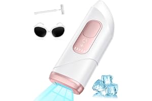 LUBEX Laser Hair Removal Device with Cooling Function for Women and Men, At-Home Permanent IPL Hair Removal with Latest Dual ICE Technology, Unlimited Flash for facial Legs Arms Whole Body Use