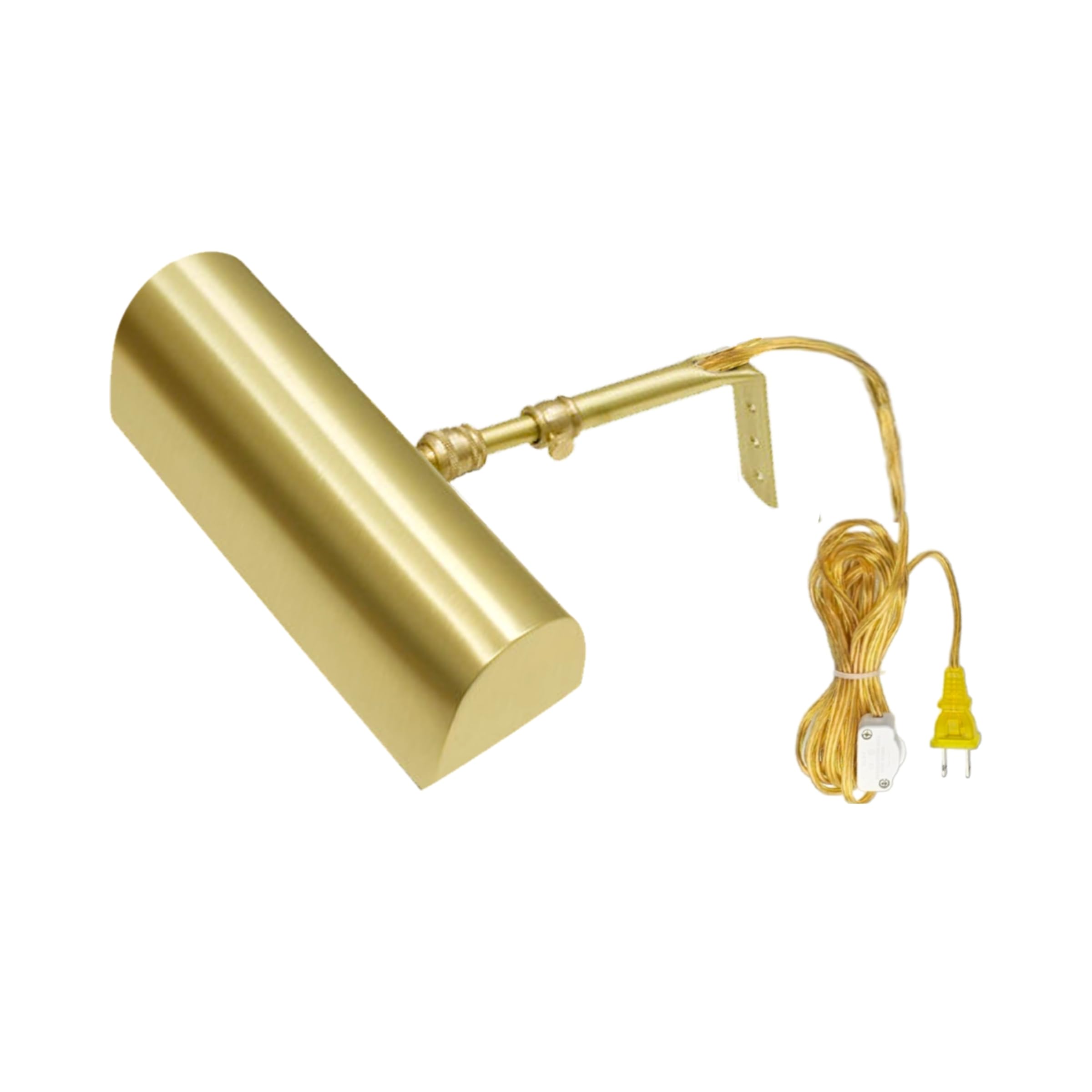 Photo 1 of Royal Designs, Inc. Plug-in Picture Light, Gallery Lighting, 12 ft Cord with in-Line Hi/Low/Off Switch, PLP-2008-8-BSB, Brushed Satin Brass, 8.75 inch