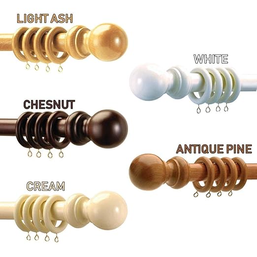 Speedy County 28mm Wood Curtain Pole Set Chestnut 180 Cm Amazon