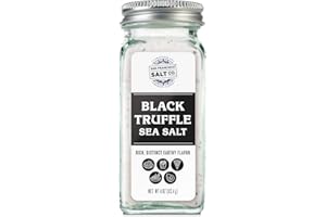 Italian Black Truffle Sea Salt 4 oz. Glass Shaker by San Francisco Salt Company