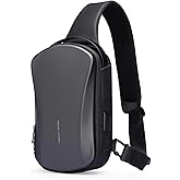 Mark Ryden Hard Shell Sling Backpack for Men, Water Resistant Crossbody Backpack with USB Charging Port, Chest Bag for Travel, Gym