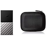 WD My Passport SSD Unità SSD Portatile Esterna da 256 GB & AmazonBasics Custodia rigida per Western Digital My Passport Essential