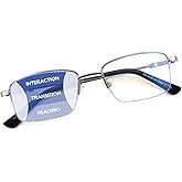 SOPHILY Progressive Multifocus Reading Glasses Men Lightweight Titanium Arm No-line Trifocal Readers for Near Range