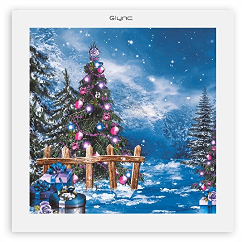 Glync LED Surface Panel Picture Wall Light Christmas Decoration light Christmas Magic Tree Winter Snow Gifts 8.5X8.5 Inches