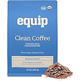 Equip Foods Clean Coffee | Gold Standard, Certified Organic, Fair Trade, Regenerative | Medium Roast, Whole Bean, Nicaragua | Brown Sugar+Chocolate+Citrus