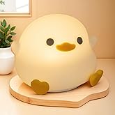 B BENEHORTI LED Squishy Animal Night Light - 2 Level Dimmable Nursery Lamp, Rechargeable Touch Lamp, Cute Dorm Decor - Perfect Boys Girls Gift (Pea Duck)