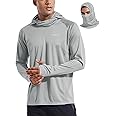 baleaf Men's Sun Protection Hoodie Shirt UPF 50+ Long Sleeve UV SPF T-Shirts with Mask Rash Guard Fishing Lightweight