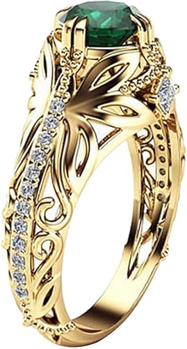Ring For Women Wave European And American Luxury Simulation Green