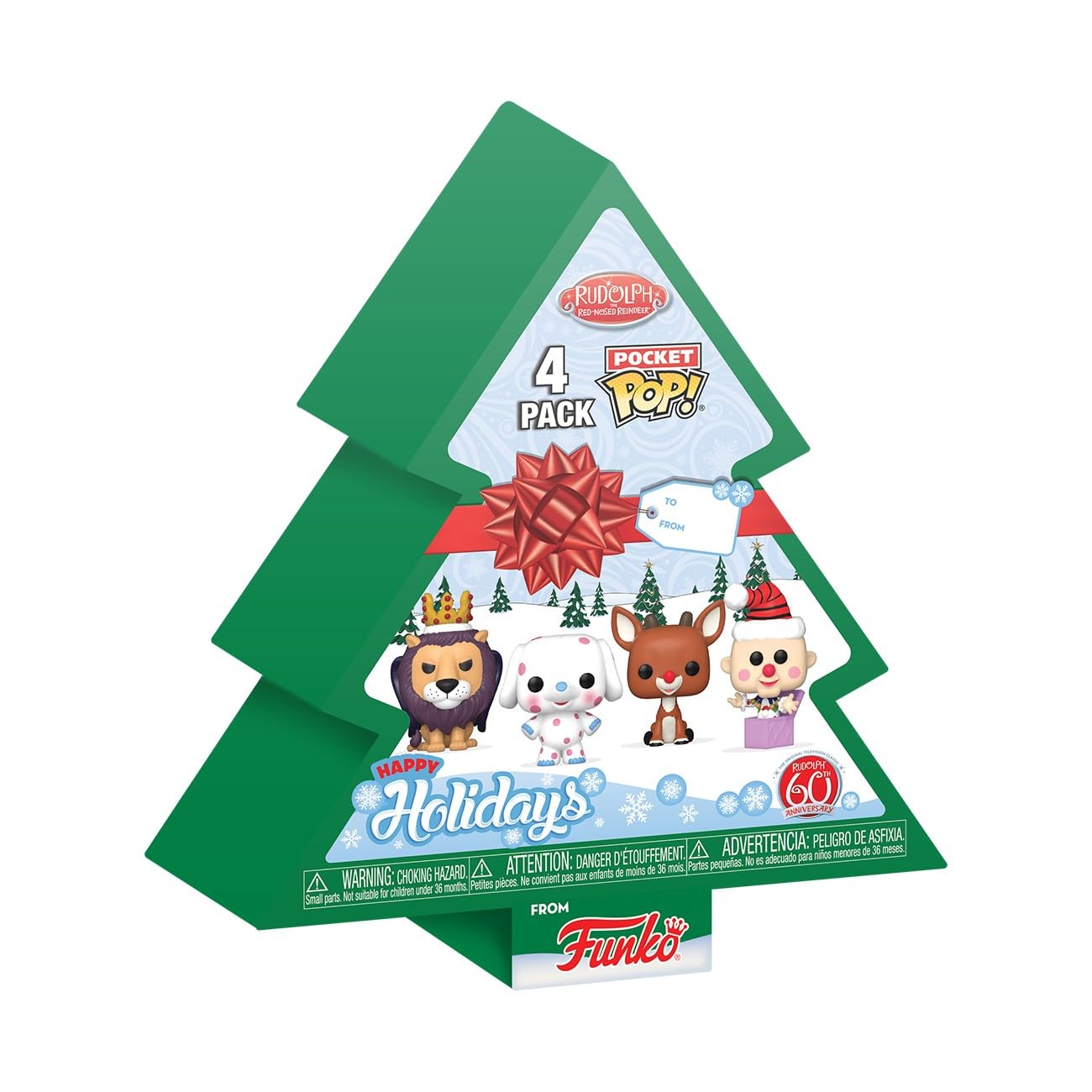 Funko Pocket Pop! Rudolph - Tree Holiday Box - Rudolph the Red-Nosed Reindeer - Keychain Novelty Keyring - Collectable Mini Figure - Stocking Filler - Gift Idea - Official Merchandise - Movies Fans