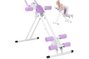 Goplus Foldable Ab Trainer, Abdominal Trainer w/6 Inclined Angles & LCD Display, 5 Minute Shaper Waist Trainer for Home Gym S
