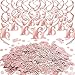 Konsait 16th Birthday Decor Rose Gold Hanging Swirls Decoration Star 16 Happy Birthday Table Confetti for Girls Birthday Party favor Supplies Decoration Home Table Decor