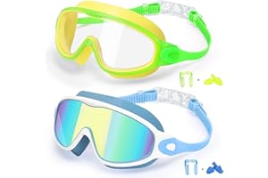 EverSport 2 Pack Kids Swim Goggles, Anti-fog Swimming Goggles for Toddler Girls Boys 3-15
