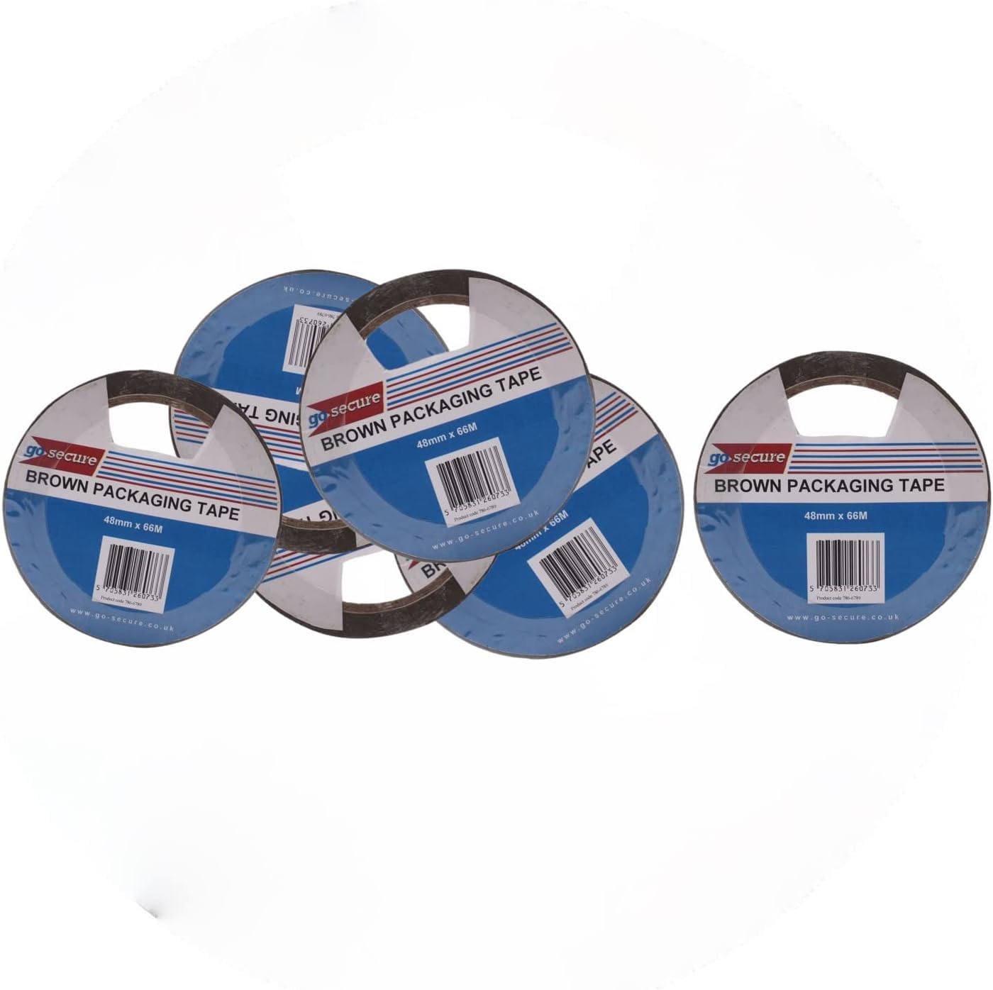 GoSecure Packaging Tape 50mmx66m Brown (Pack of 6)