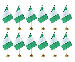 ZXvZYT Nigeria Flag Nigerian Desk Flag Small Mini