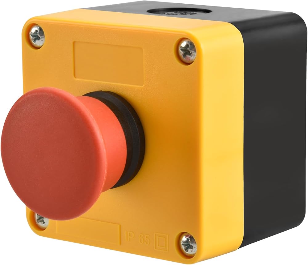 Heschen Red Sign Emergency Stop Push Button 660V 10A 1NO 1NC