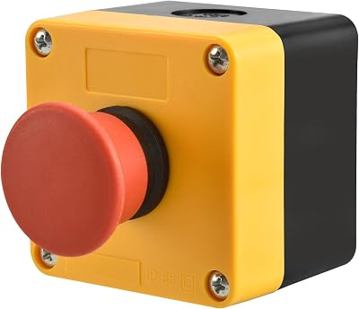 Heschen Red Sign Emergency Stop Push Button 660V 10A 1NO 1NC