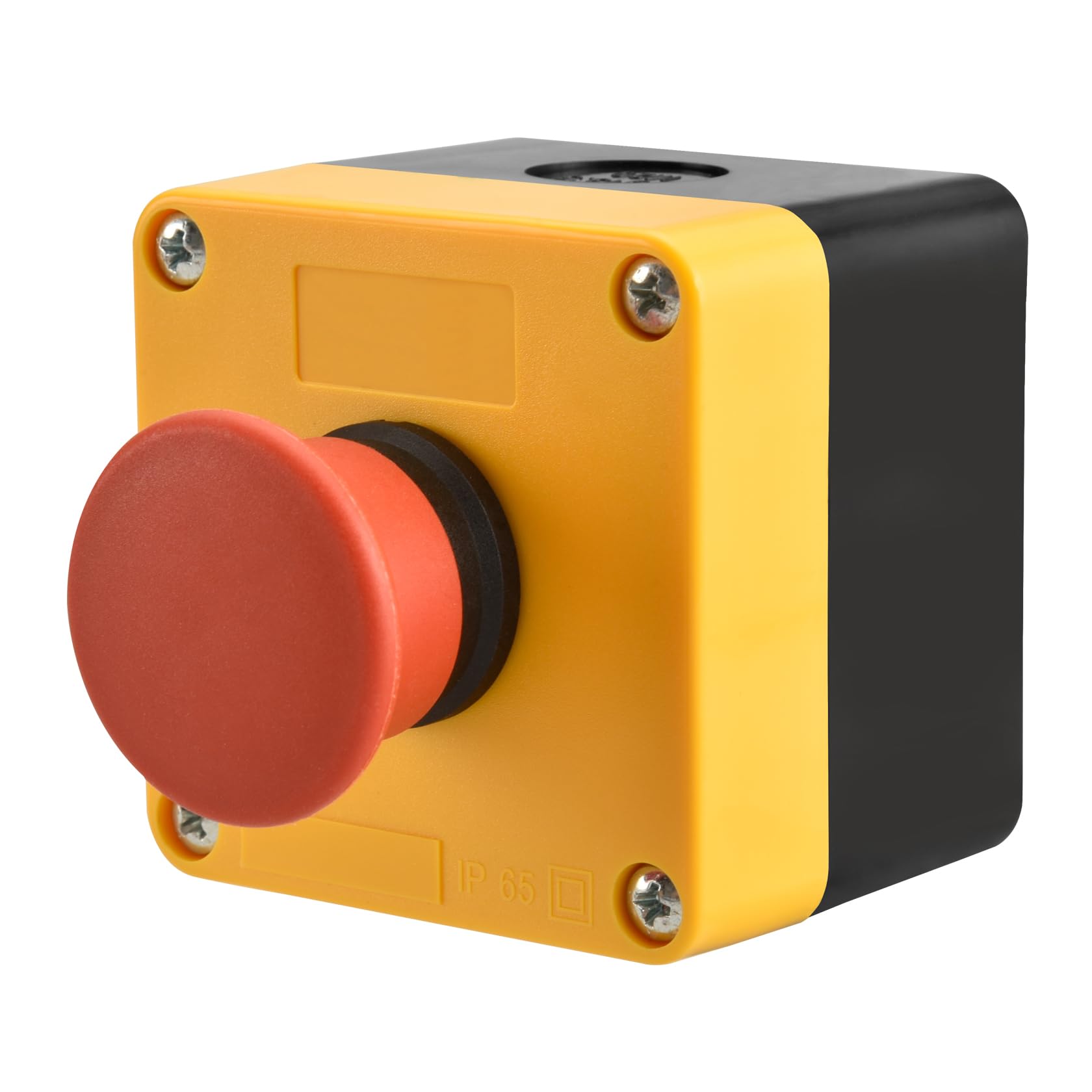 Heschen Red Sign Emergency Stop Push Button Switch 660V 10A with Protective Box,1NO 1NC (Momentary)(Automatic Return)