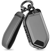 for Kia Key Fob Cover - Matte TPU Key Fob Cover with Leather Keychain | for Telluride，Carnival,K5 gt line，K5，Forte，K4，Sorento，Sportage and More.