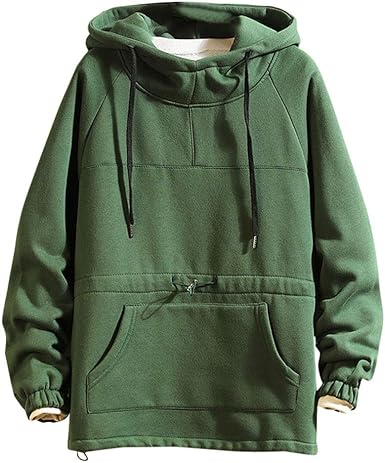high neck pullover hoodie men's