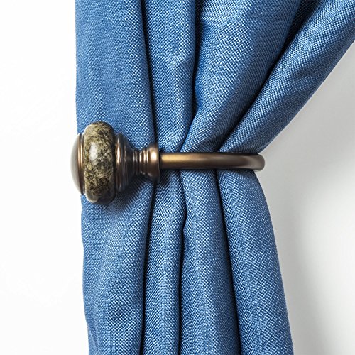 KAMANINA Decorative Curtain Drapery Holdbacks, Window Curtain Holdbacks, Marbled Finials, Bronze, Se - //medicalbooks.filipinodoctors.org