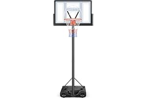 Yohood Basketball Hoop Outdoor 10ft Adjustable, Portable Basketball Hoop Goal System for Kids Youth and Adults in Backyard/Driveway/Indoor, 44 Inch Shatterproof Backboard and Larger Base