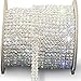 Awakingdemi Crystal Rhinestone Close Chain, Fashion SS16 Clear Rhinestone 1 Yard 2-Row Close Chain Trims Silver for Weeding DIY Decoration (1Yard)