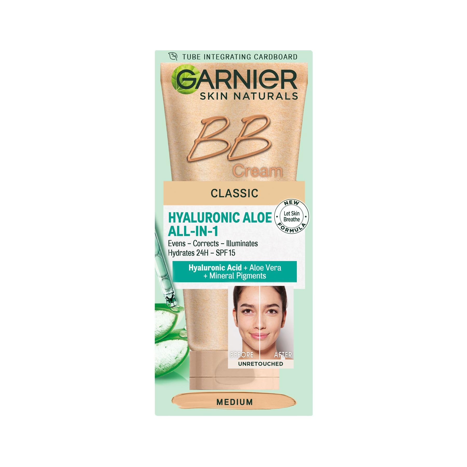 Photo 1 of Garnier Skin Naturals Classic Hyaluronic Aloe All-in-1 BB Medium Cream, 50ml