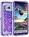 Samsung Galaxy S8 Plus Case, Coolden Luxury Floating Glitter Case Sparkle Bling Quicksand Liquid Cover Clear Shockproof Bumper Dual Layer Anti-Drop PC Frame + TPU Back for Galaxy S8 Plus, Purple