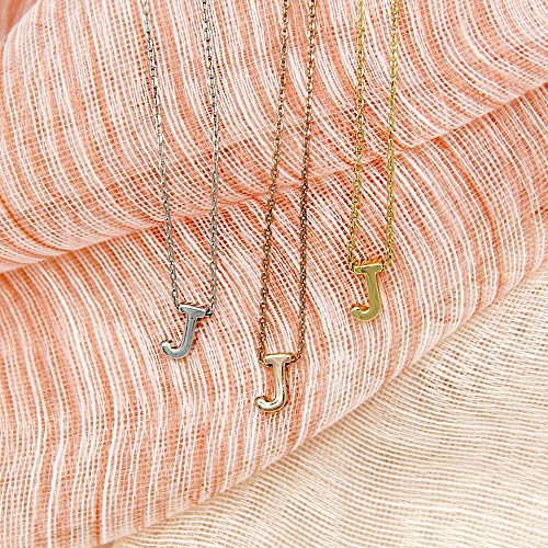 Me Plus Petite Initial Letter Alphabet Pendant Charm Gold Dipped Necklace Gold Silver Rosegold (23 Letters) (J - Gold)