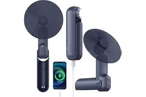 NONLOCK 4 IN 1 Portable Mini Handheld Fan,Personal Foldable Cooling Travel Fan, Pocket Hand Fan for Face Lash,Desk Fan,Flashlight,Summer Concerts Camping, Birthday Gifts for Women Men (Blue)