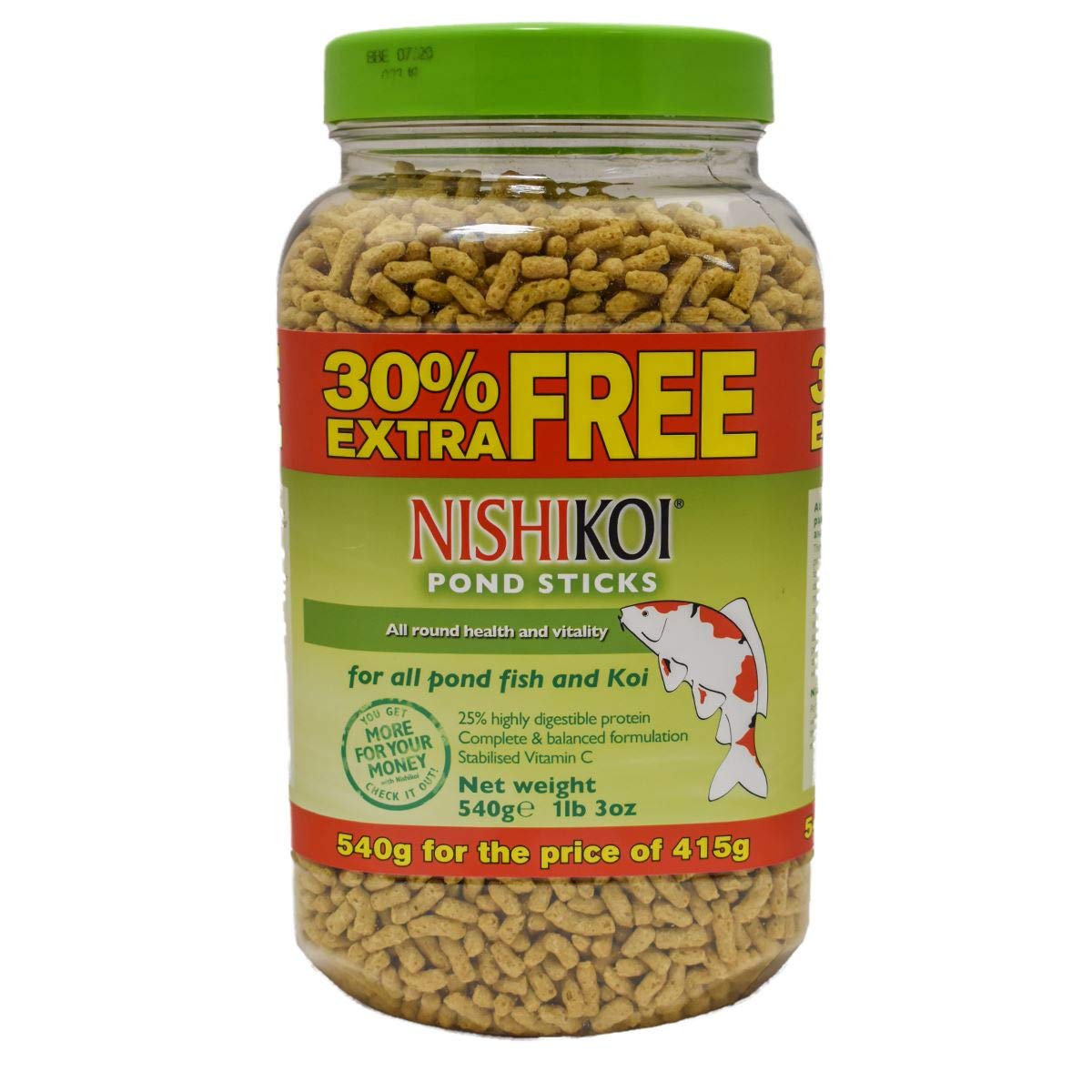 Nishikoi Pond Fish Pond Sticks 415g + 30% Extra Fill
