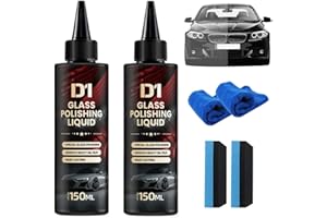 KIWTREBY 2PC D1 Glass Polishing Liquid - Liquid Glass Car Polish & Anti-Fog Hydrophobic Coating Spray,D1 Car Polishing Spray Compound to Remove Wiper Marks, Waterspots & Oil Film
