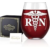 Perfectinsoy RN Registered Nurse Wine Glass, Funny Stemless Wine Glass Gifts for RN Nurse, Registered Nurse Gifts for Women Men, Graduation Gifts for Nurse Student, Nurses Week Birthday Gifts for RN