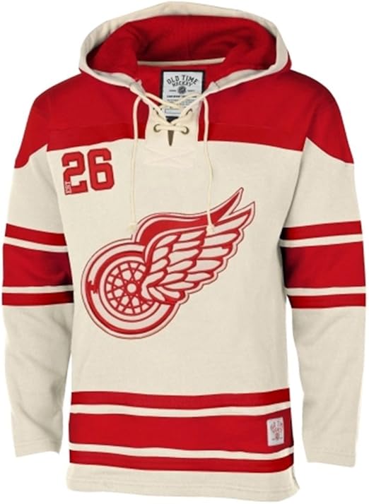 Old Time Hockey Detroit Red Wings Lace Up Jersey Hoodie NHL Sweatshirt