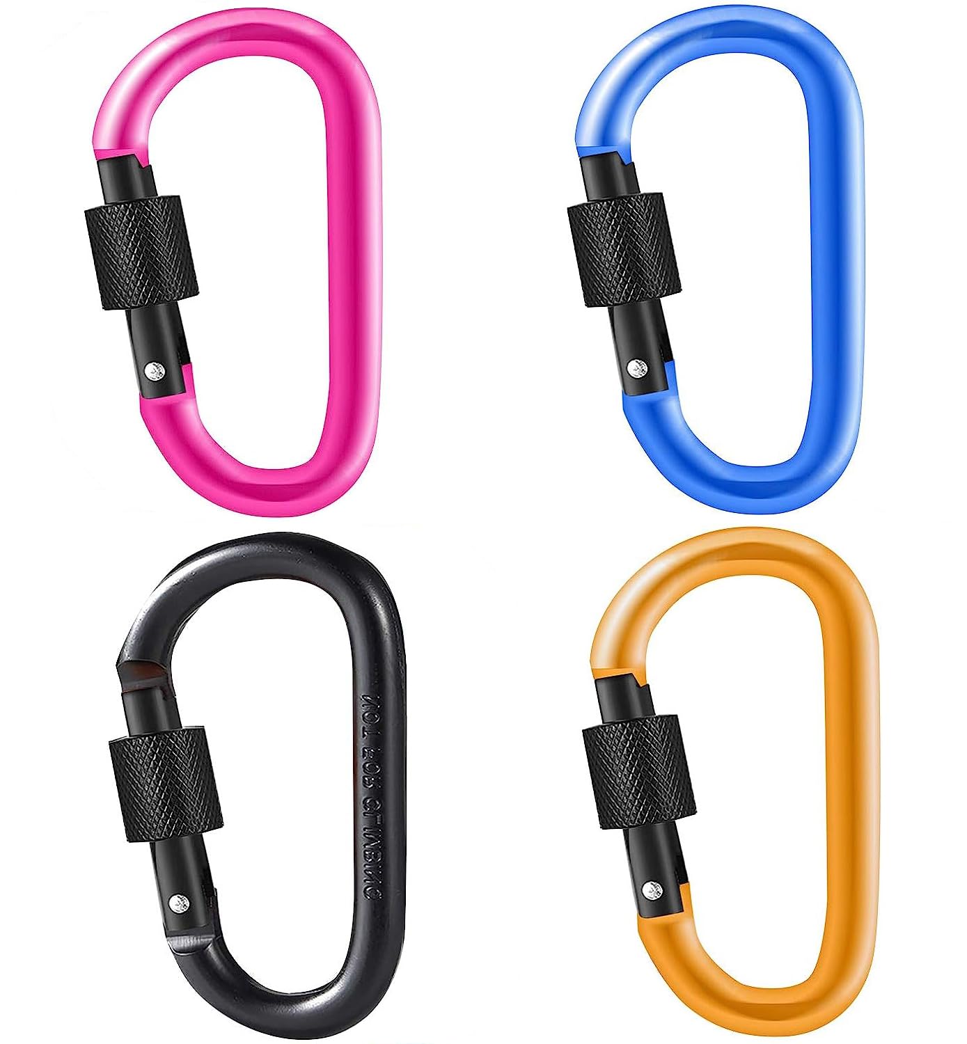 D-Ring Carabiners Twist Locking Carabiner Hiking Clips with Screw Gate Lock for Outdoor Fishing Traveling Not for Climbing