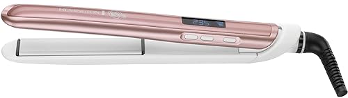 Remington Hair Straightener (Advanced Ceramic Ultimate Coating with Long 110mm Floating Plates, LCD Screen, 150-235°C, Temperature Boost Function, Storage Pouch Included) Rose Pearl S9505