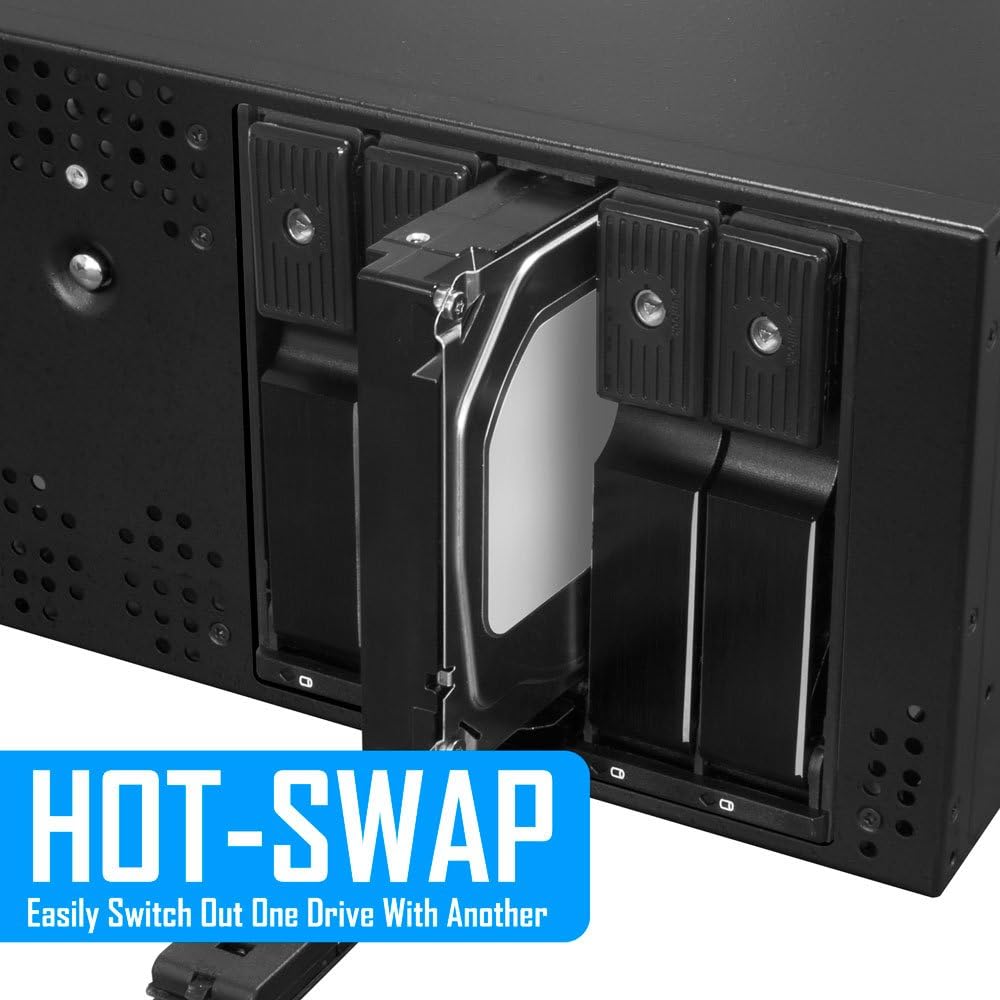 Kingwin SSHD Hard Drive Enclosure Internal 5 Hot Swap Bay Mobile Rack 3.5” SSD Hybrid HDD, Backplane Enclosure, Support SATA I-III & SAS I/II 6 Gbps: Computers & Accessories