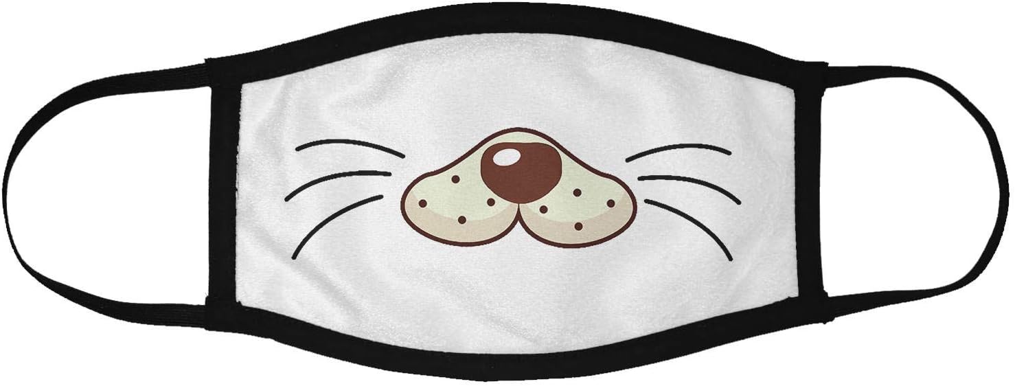 MADANYU Face Mask 3 Layer Printed Reusable Washable Cloth Face Mask - Designer Trendy Unisex - Dog Nose