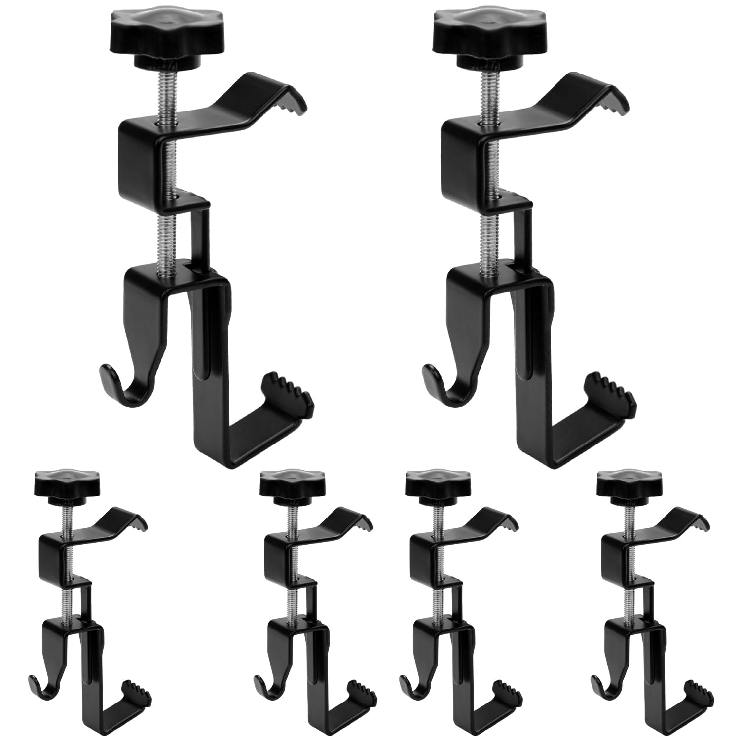 PEUTIER 6pcs Hand Twist Brick Wall Clips, 1.77-2.95in Adjustable Brick Hanger Clamp No Drilling & Wrench Heavy-Duty Stainless Steel Wall Clips for Outdoor Hanging Pictures