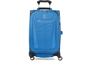 Travelpro Maxlite 5 Softside Expandable Carry on Luggage with 4 Spinner Wheels, Lightweight Suitcase, Men and Women, Azure Blue, Carry On 21-Inch