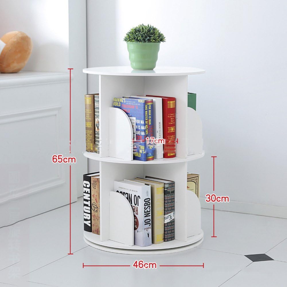 Amazon Com Bookshelf Creative 360 Rotating Bookcase Simple Disassembly Bookshelves Simple Student Landing Rack White 46x46x65cm 18x18x26 Furniture Decor