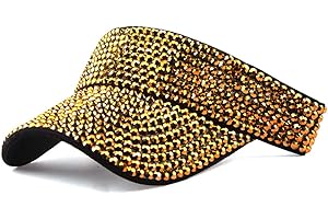 Gudessly Shiny Rhinestones Sport Sun Visor Adjustable Summer Cap Visor Caps for Women Men