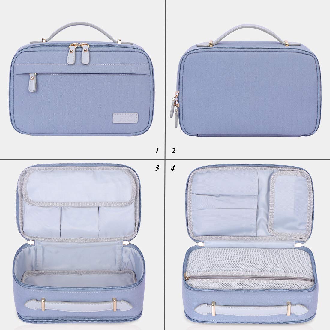 FYY Toiletry Bag, Travel Cosmetic Bag Wash Gargle Bag Large Capacity Zippered Organizer with Top Handle for Men Women Blue : Beauty