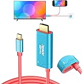 JEMDO Switch 2 Dock HDMI Cable,4K@144Hz 48Gbps,USB C to HDMI 2.1,100W PD Play While Charging,6.6 ft,Portable Travel TV Adapter Compatible with Nintendo Switch 2(Only Below V21.0.0)/2017/OLED