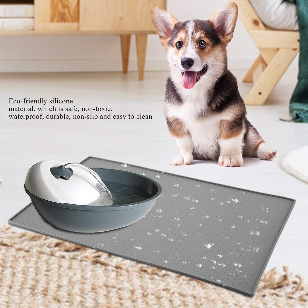 Waterproof Silicone Cat Feeding Mat, Cat Food Mat, Safe for Dog Cat(Gray) Amazon.in Pet Supplies