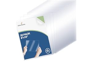DVINE DEZINES 20-Pack Clear PET Plexiglass Sheets - 8"x10"x0.04" Flexible Plastic Panels with Protective Film - Perfect for DIY Projects, Picture Frames, Cricut Cutting, and Crafting Supplies