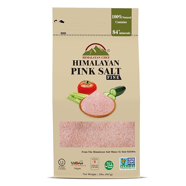 HIMALAYAN CHEF PINK HIMALAYAN SALT, FINE GRAIN – 2 LBS BAG
